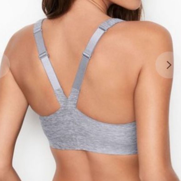 Victoria's Secret Womens 34 DD Gray Sports "Knockout" Racerback Zip Up Bra $59 - Picture 2 of 2